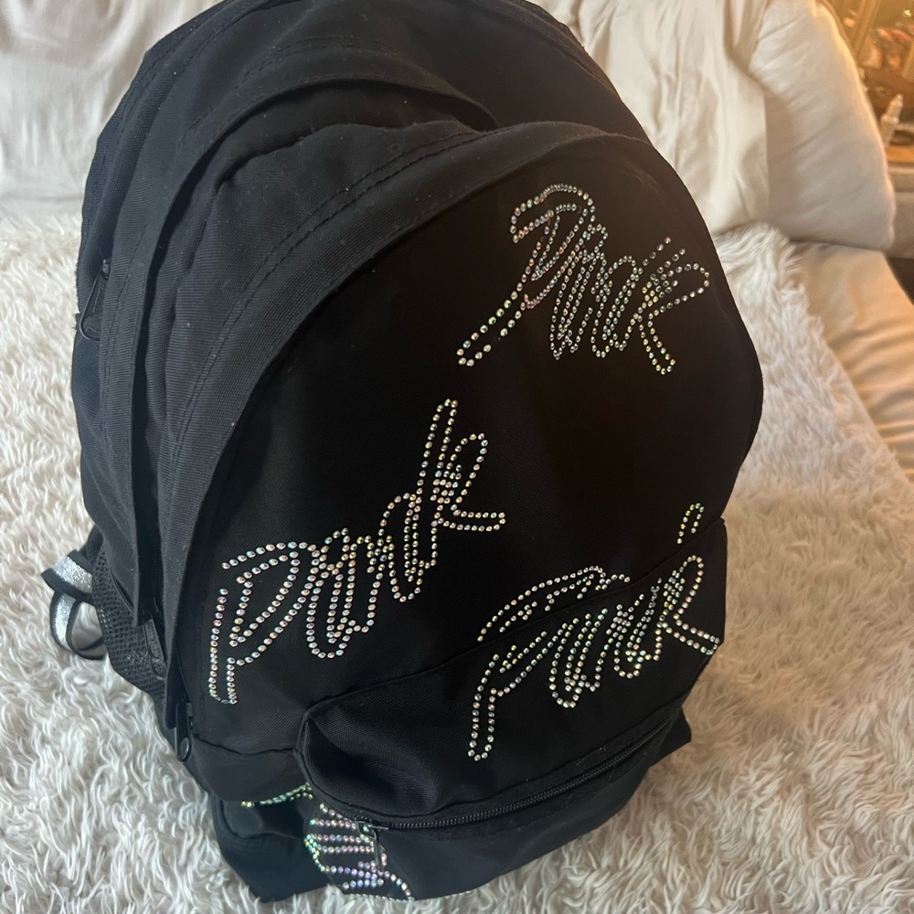 VS PINK Black Rhinestone Backpack - Picture 5 of 5